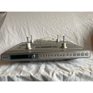 Sony ICF-CD553RM Stereo CD Player Under Cabinet Clock Radio w/ Mounts TESTED
